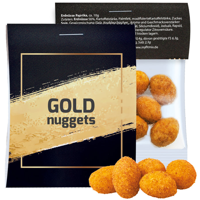 Erdnüsse Paprika, ca. 10g, Express Midi-Tüte mit Werbereiter bedrukken – promotionele snack