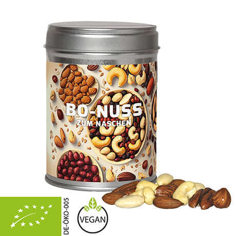 Biologische notenmix (100 gram) in metalen blik Dual