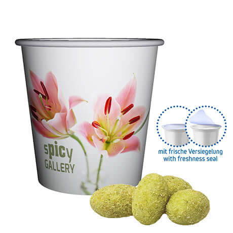 Pinda's met wasabi (30 gram) in bedrukte snackbeker