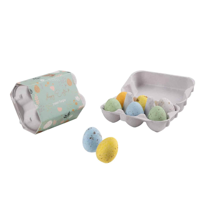 Zoete bon  – Gespikkelde Chocolade Paaseitjes (6 stuks)