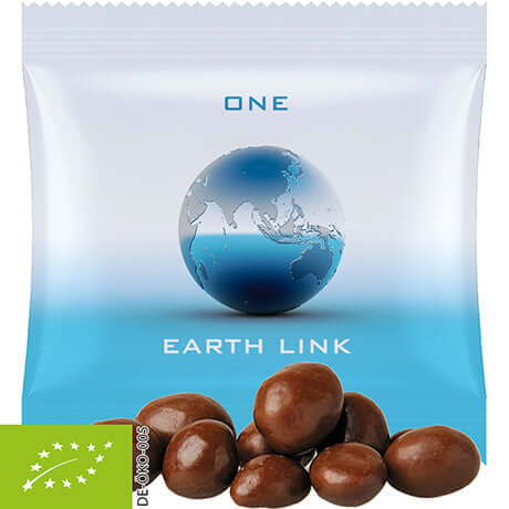 Biologische chocoladepinda's met logo (7 tot 30 gram)