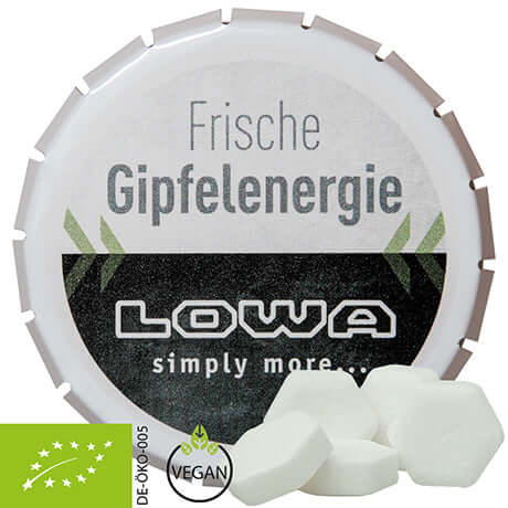 Biologische druivensuiker sinaasappel (20 gram) in wit klik-klakblikje
