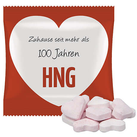 Bruishartjes aardbei en wilde kers (10 gram) in bedrukt zakje