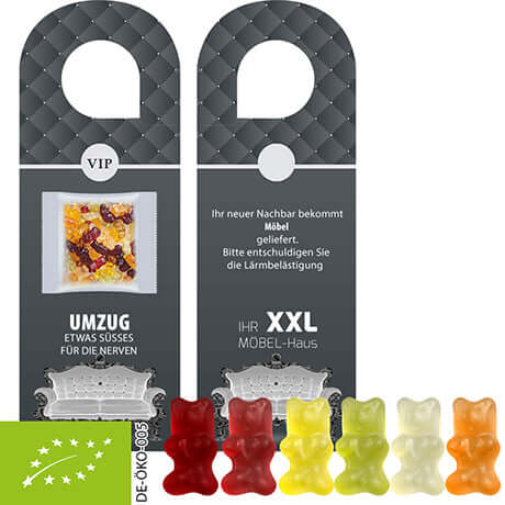Biologische gummibeertjes (10 gram) in deurhanger