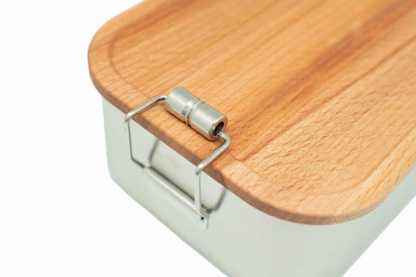 CP BU C4 RVS lunchbox met beukenhouten deksel – duurzaam en uniek