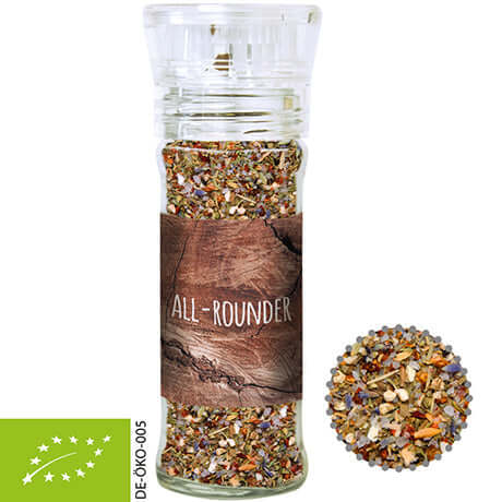 Kruidenmolen met biologische kruidenmix alleskunner (50 gram)