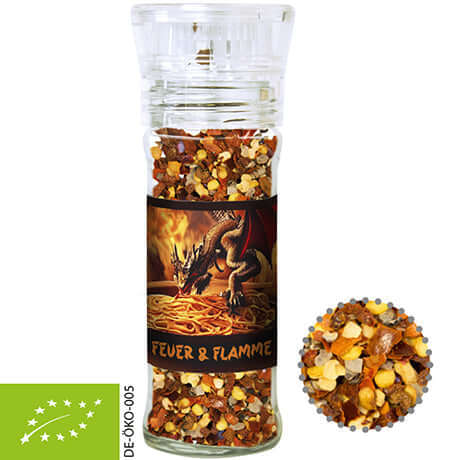 Kruidenmolen met biologische kruidenmix vuur en vlam (45 gram)