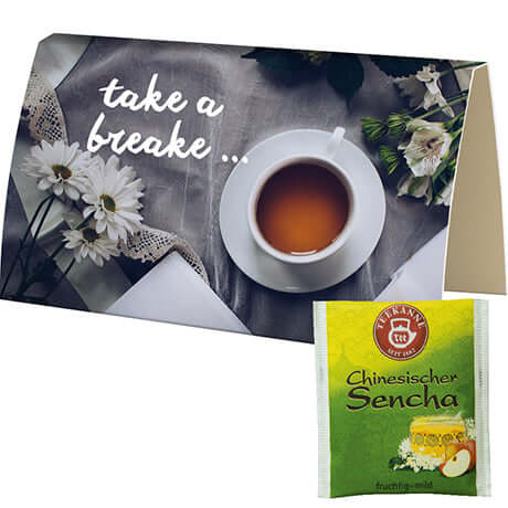 Gevouwen kaart A6 met Chinese sencha-thee (1,75 gram)