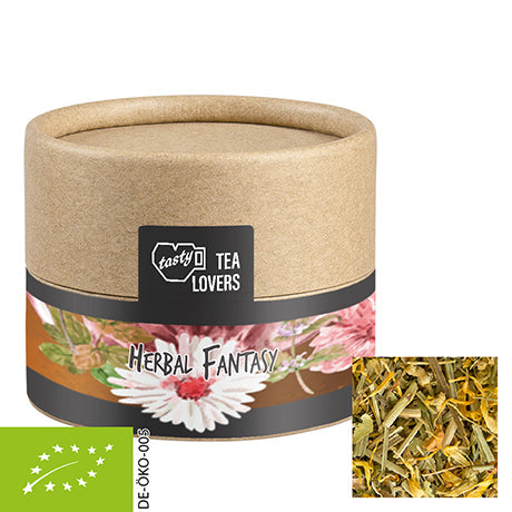 Bio Kräutertee Kräuterfantasie, ca. 9g, Kraftpapierdose Mini