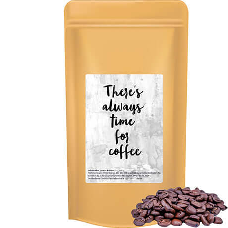 Koffiebonen (250 gram) in bruine stazak met etiket