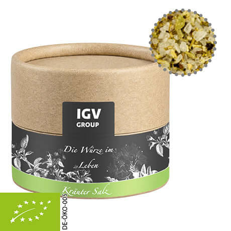 Bruine kraft koker met biologisch kruidenzout (40 gram)