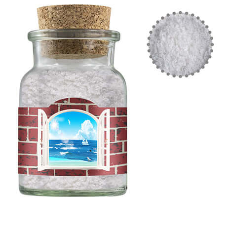 Glazen potje met kurk met fleur de sel (65 gram)