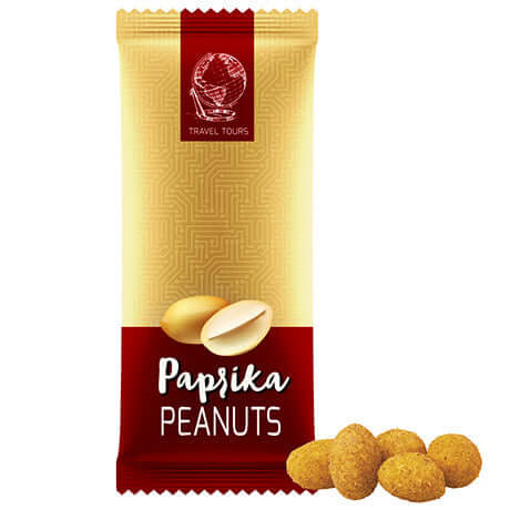 Pinda's met paprika (40 gram) in bedrukt zakje XL
