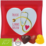 Biologische fruitgomhartjes (20 gram) in bedrukt zakje