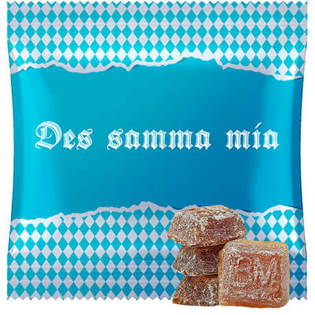 Beierse moutsnoepjes (17 gram) in bedrukt zakje
