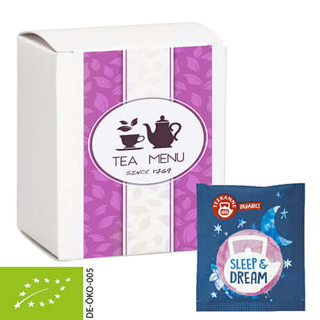 Bedrukt vouwdoosje met biologische Sleep & Dream-thee (5 stuks)