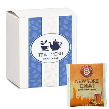 Bedrukt vouwdoosje met New York chai-thee (5 stuks)