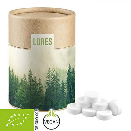 Biologische pepermuntjes (80 gram) in bruine kraft koker