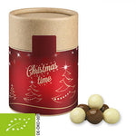 biologische Knusperkugeln-Mix, ca. 50g, Kraftpapierdose Midi bedrukken – promotionele snack