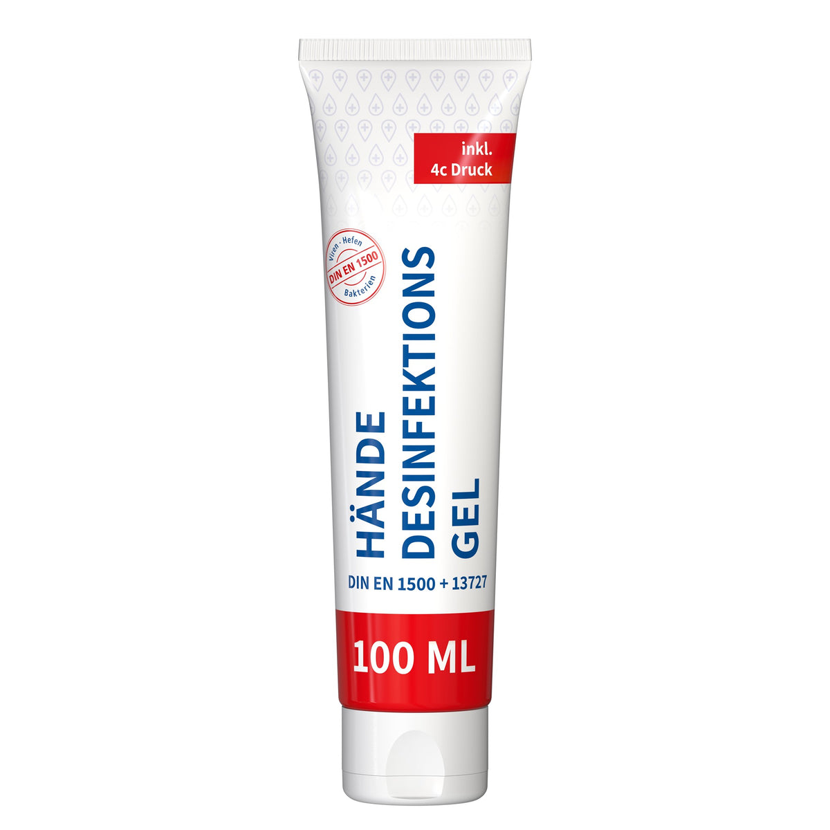 Desinfectiegel in tube van 100 ml, met voorbeeldontwerp