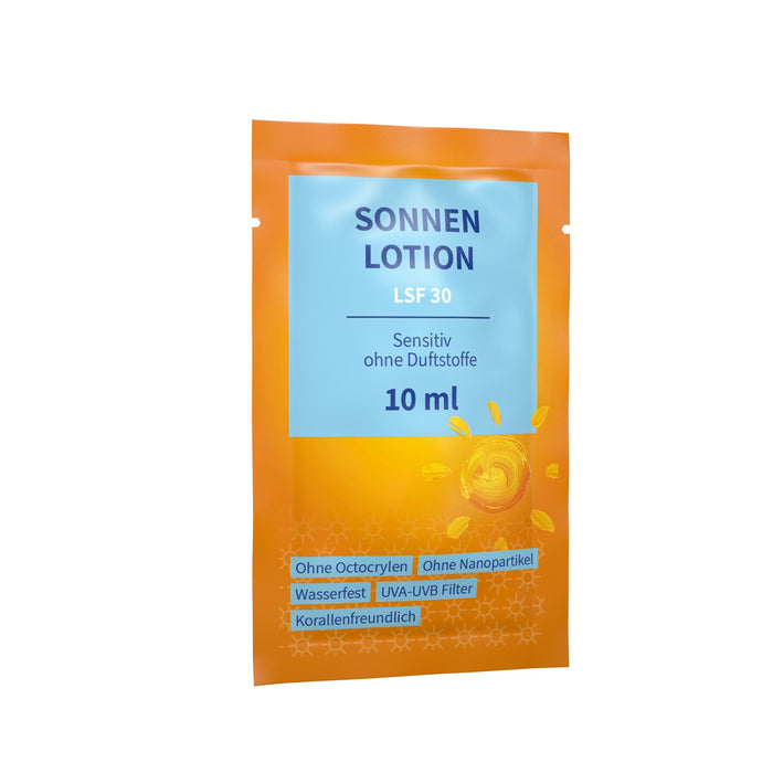 Zonnebrand gevoelige huid SPF 30 in bedrukt sachet van 10 ml