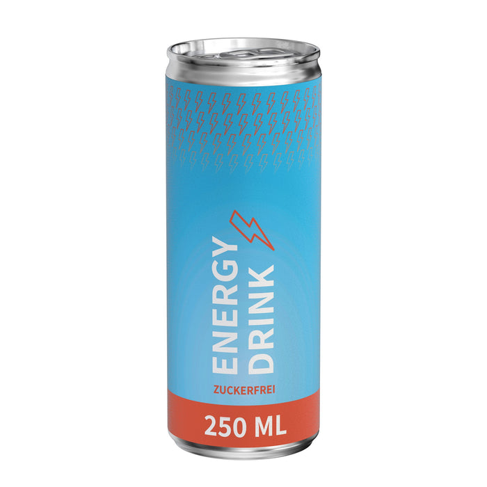 Energy drink suikervrij met logo in blikje van 250 ml