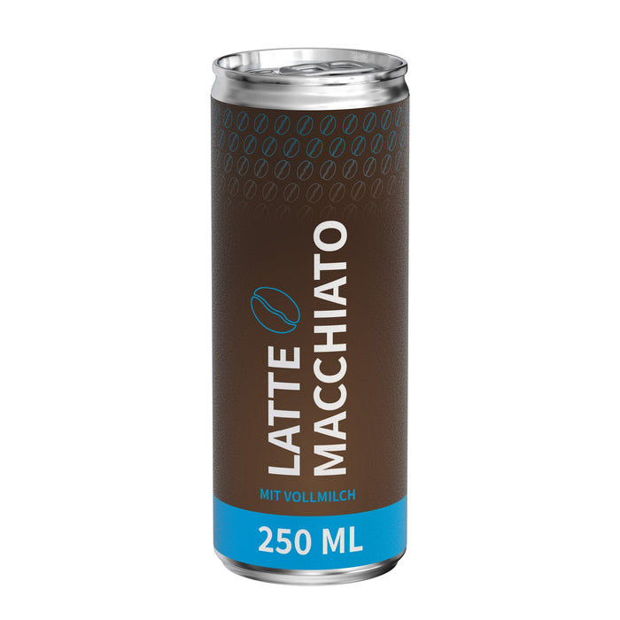 Latte macchiato in blikje van 250 ml met eigen etiket