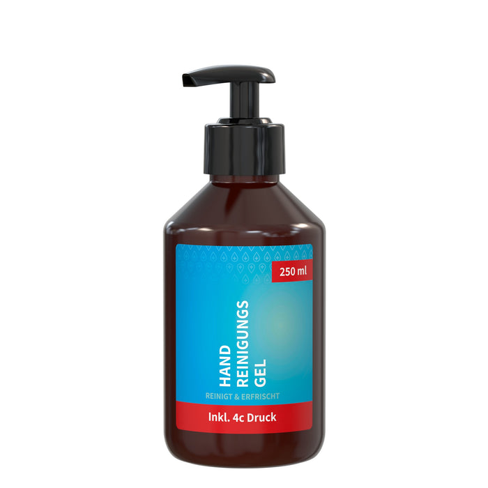 Handreinigingsgel in pompfles van 250 ml met eigen etiket