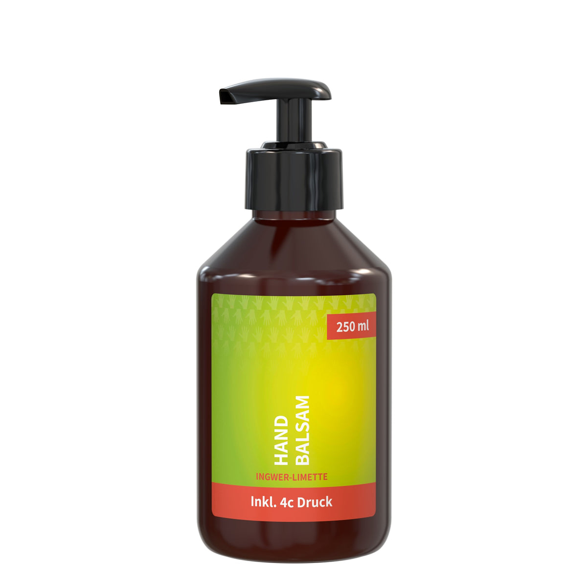 Handbalsem gember-limoen in pompfles van 250 ml, met voorbeeldontwerp