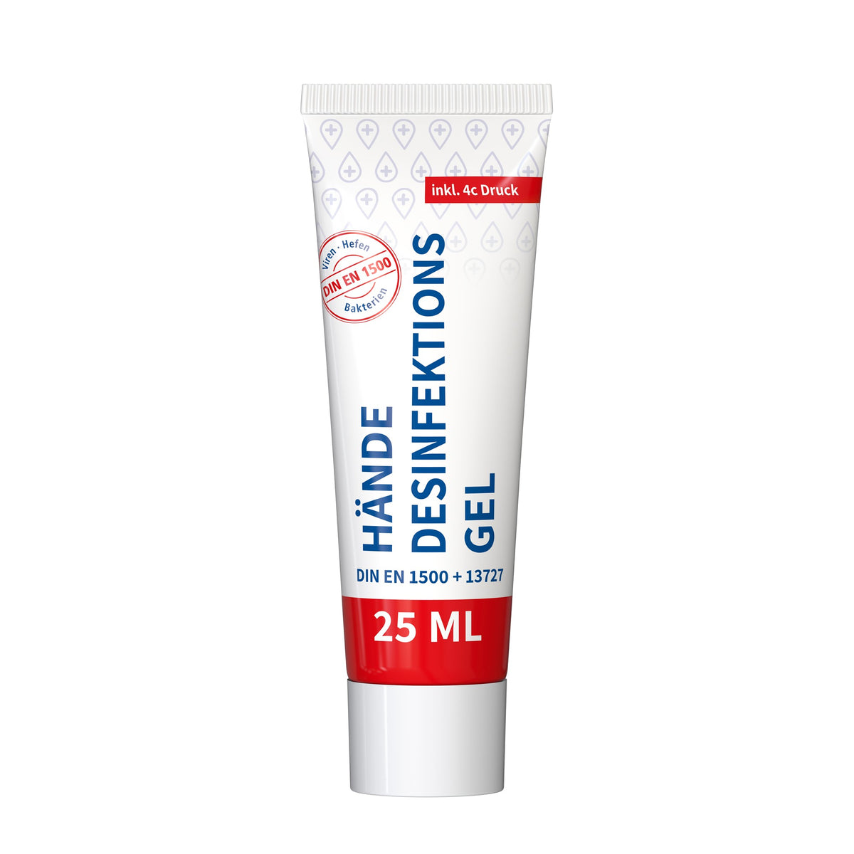 Desinfectiegel in tube van 25 ml, met voorbeeldontwerp