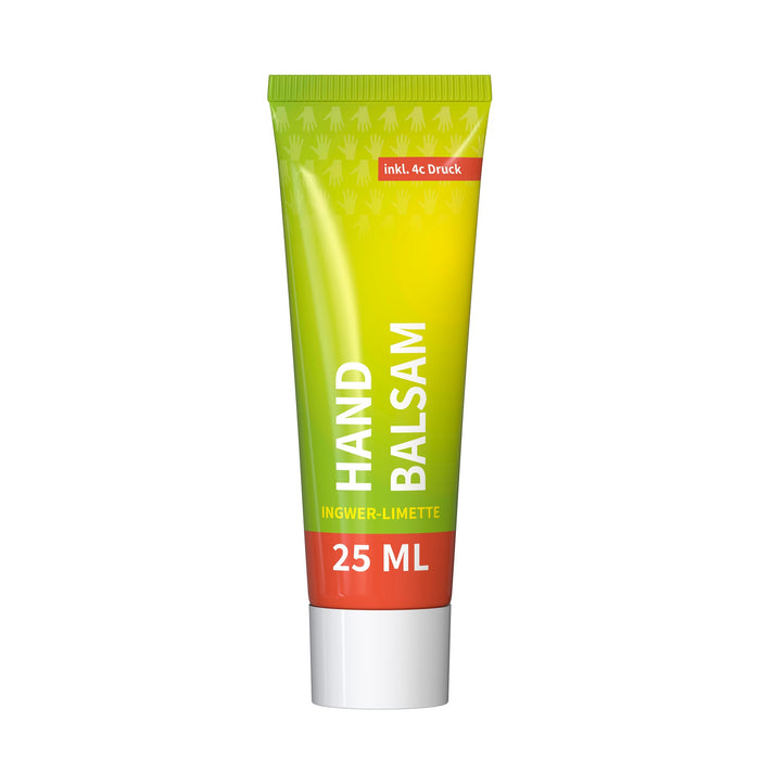 Handbalsem gember-limoen in tube van 25 ml, rondom bedrukt