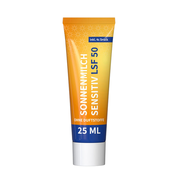 Zonnebrand gevoelige huid SPF 50 in volledig bedrukte tube (25 ml)