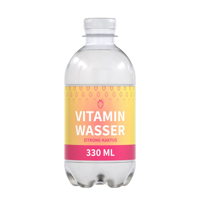 Vitaminewater citroen-cactus met logo in petfles van 330 ml