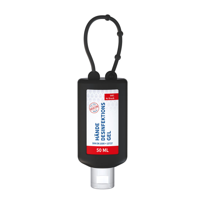 Desinfectiegel 50 ml in flacon met siliconen hoes en ophanglus