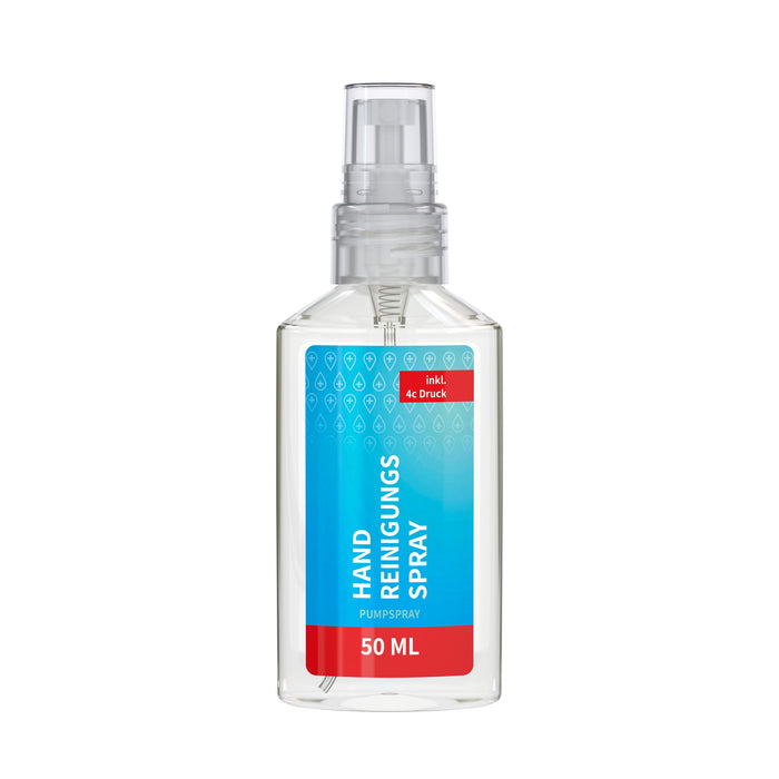 Handreinigingsspray in sprayflacon van 50 ml met eigen etiket