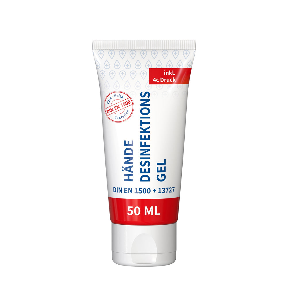 Desinfectiegel in tube van 50 ml, met voorbeeldontwerp