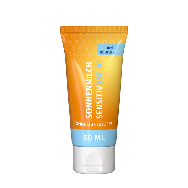 Tube 50 ml - Zonnemelk Gevoelige Huid SPF 30 - volledig bedrukt