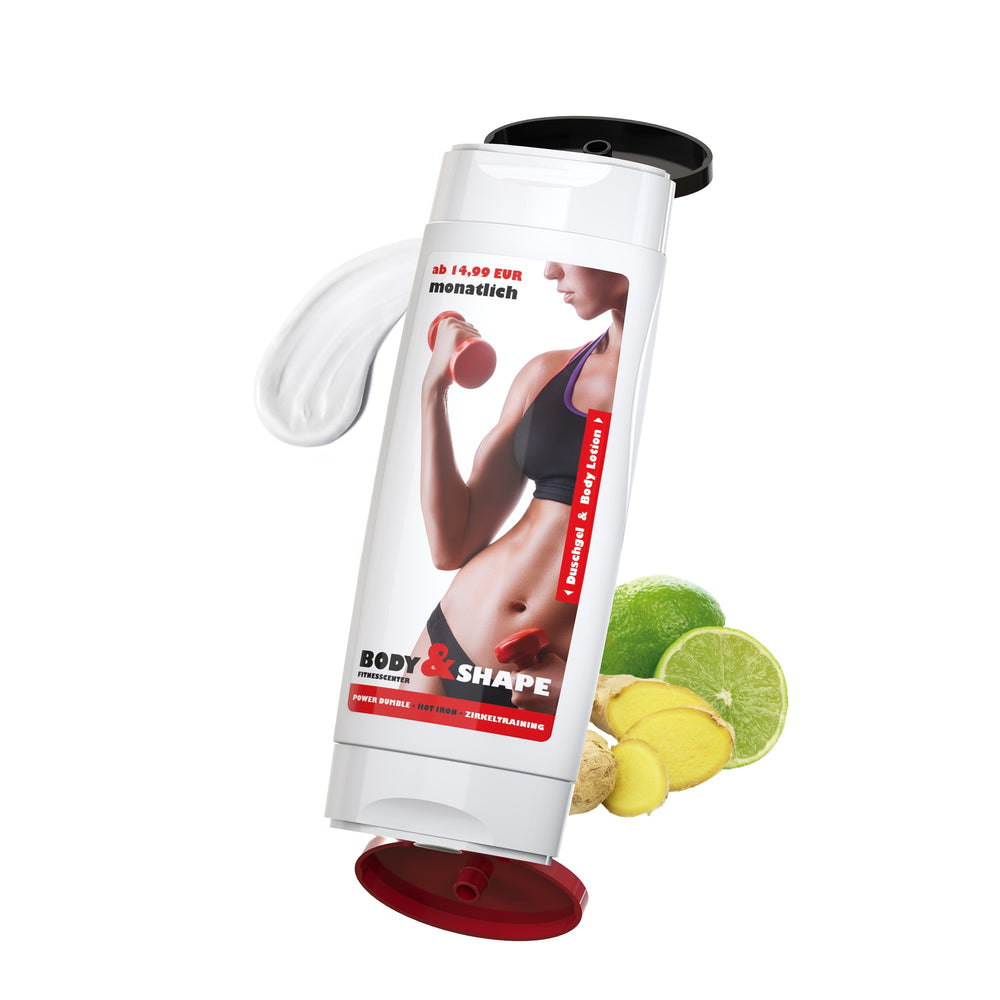 DuoPack body & after sun lotion sensitief met douchegel gember-limoen, met voorbeeldontwerp