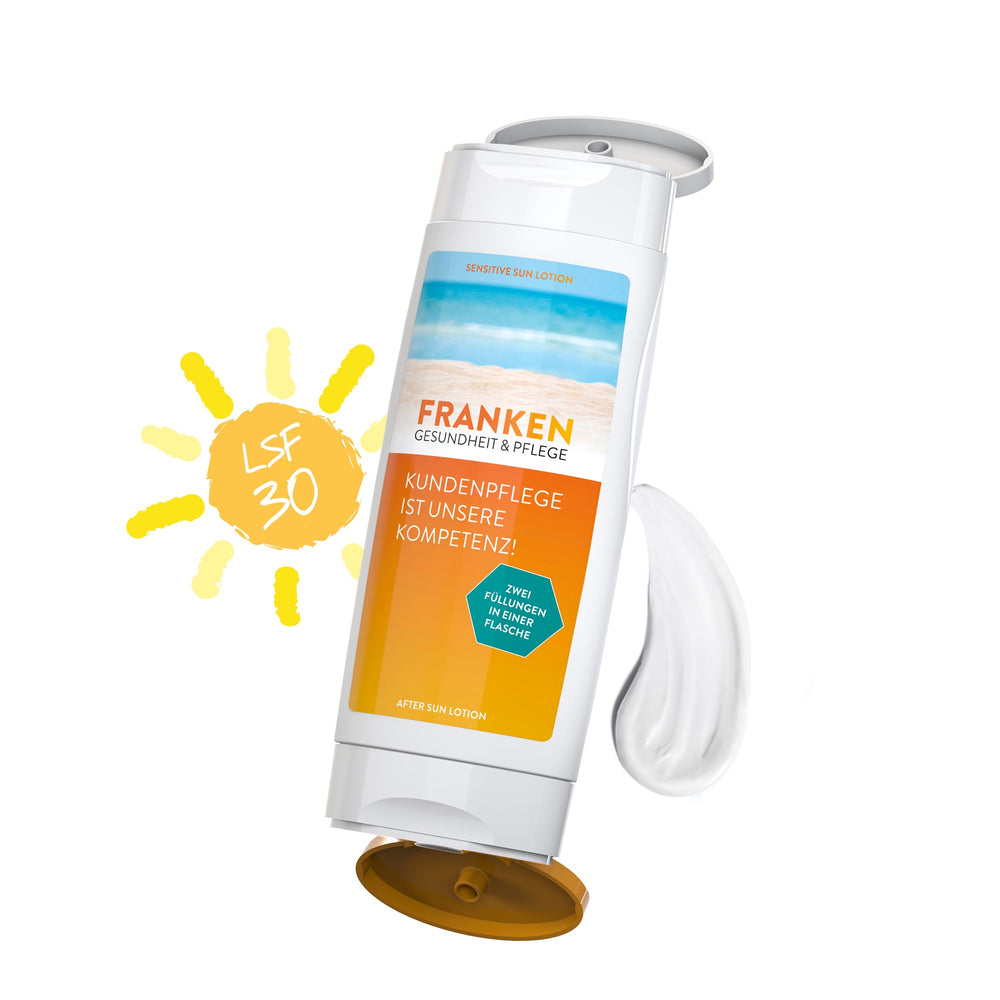DuoPack zonnebrand gevoelige huid SPF 30 met after sun lotion sensitief, met voorbeeldontwerp