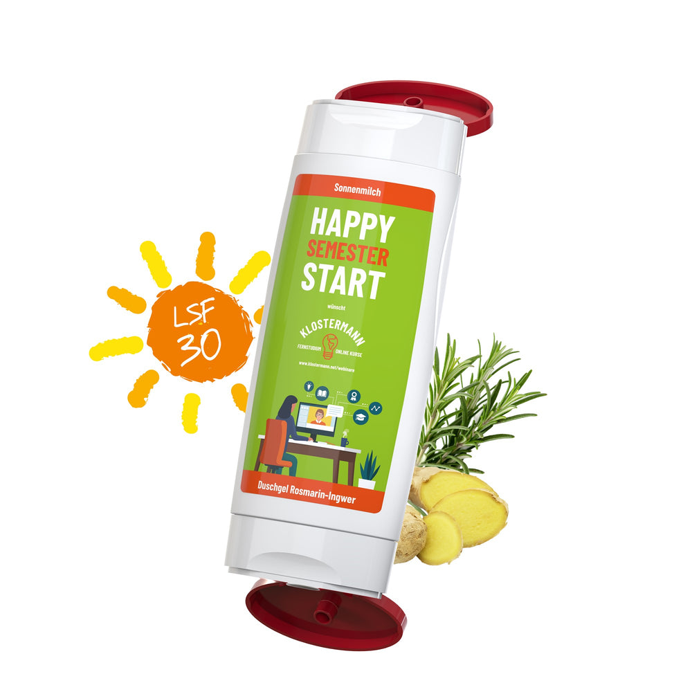 DuoPack zonnebrand SPF 30 met douchegel rozemarijn-gember, met voorbeeldontwerp