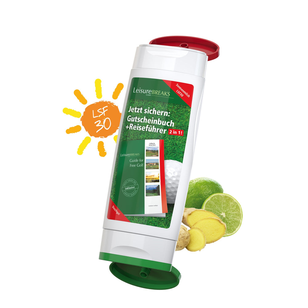 DuoPack zonnebrand SPF 30 met douchegel gember-limoen, met voorbeeldontwerp