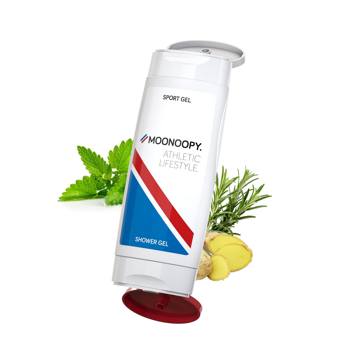 DuoPack sportgel met douchegel rozemarijn-gember, met voorbeeldontwerp
