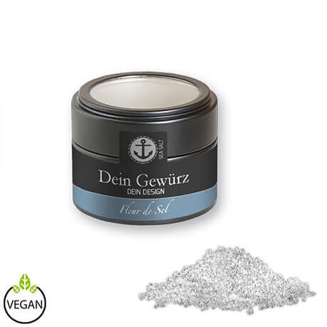 Zwart vensterblikje met fleur de sel (50 gram)