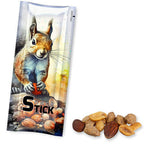 Geroosterde gezouten notenmix (30 gram) in bedrukte snackstick