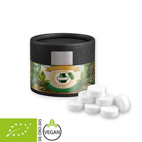 Biologische pepermuntjes (40 gram) in zwarte kraft koker