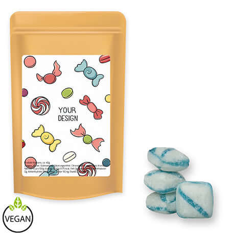 Snoepjes frisse bries (80 gram) in bruine stazak met etiket