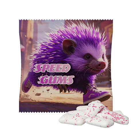 Energy kauwgom, ca. 7g, mini zakje bedrukken – promotionele snack