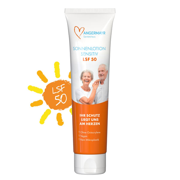 Zonnebrand Gevoelige Huid SPF 50 – 100 ml tube (volledig bedrukt)