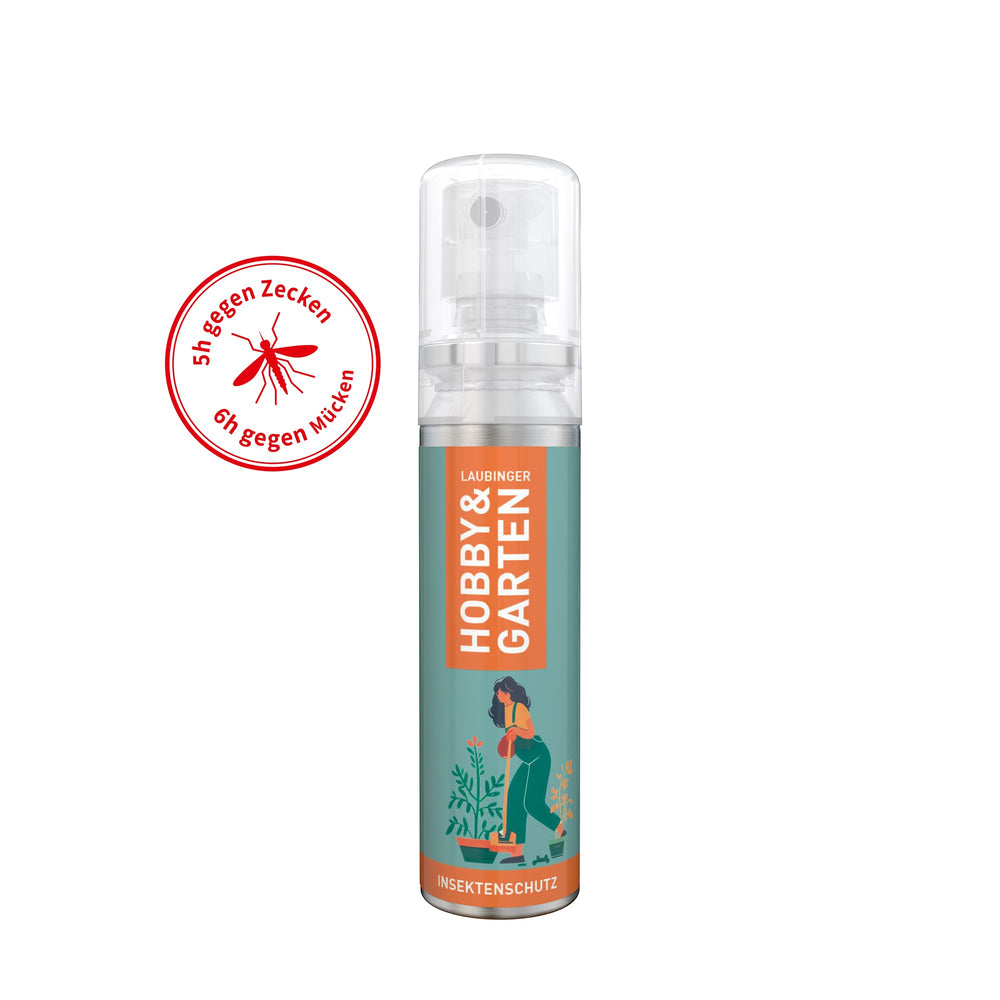Voorbeeld van een eigen ontwerp op insectenspray met icaridine als pocketspray van 20 ml, doorzichtig etiket (no-label-look)