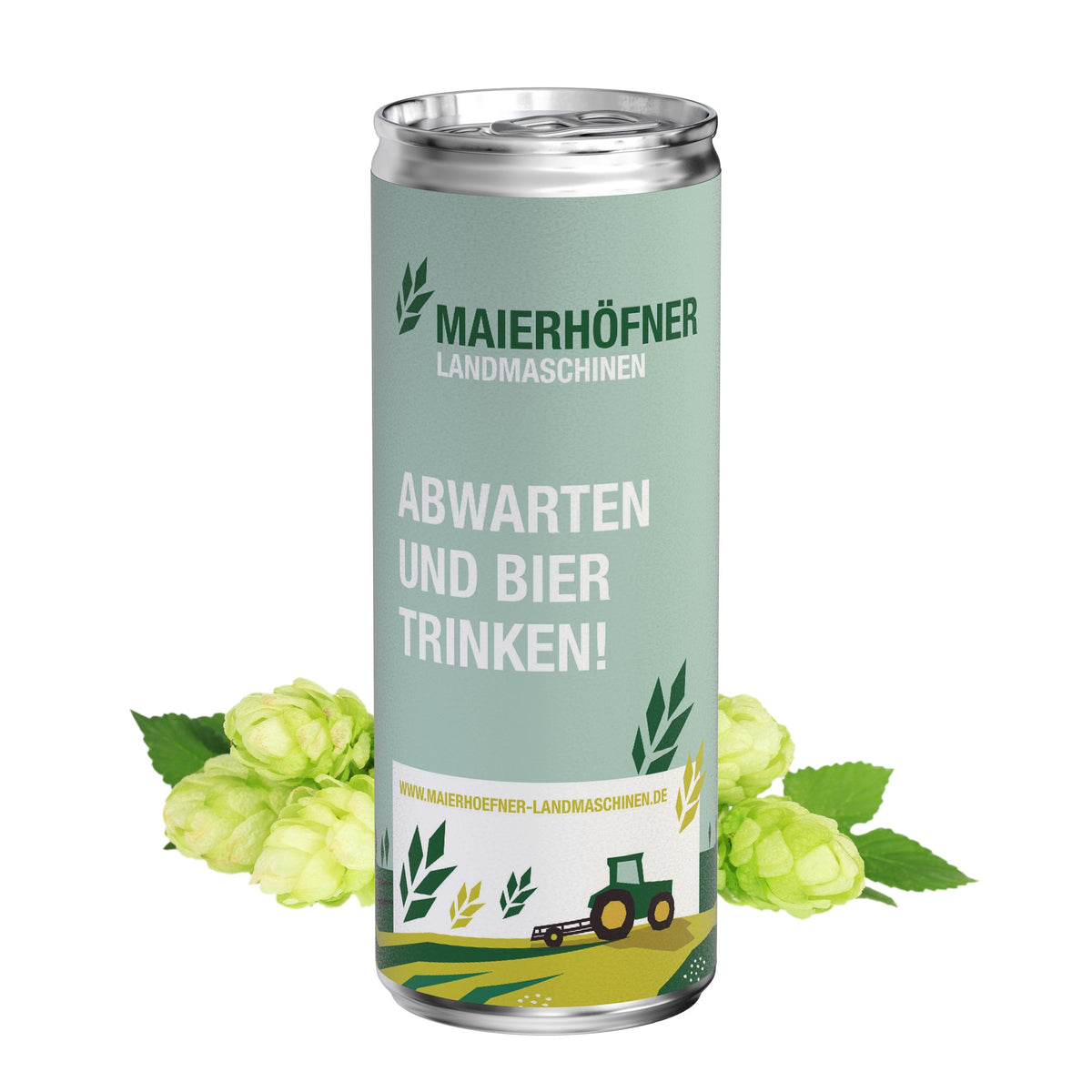 Voorbeeld van een eigen ontwerp op bier in blikje van 250 ml, papieren etiket, mat